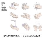 handwashing instruction. how to ... | Shutterstock . vector #1921030325