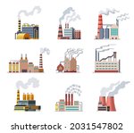 icon set of industrial factory. ... | Shutterstock . vector #2031547802