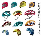 helmets collection for scooter  ... | Shutterstock . vector #2054866772