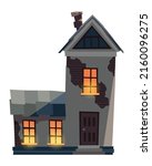 spooky house. dark scary house... | Shutterstock .eps vector #2160096275