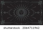 vector mystical boho background ... | Shutterstock .eps vector #2064711962