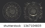 vector illustration set of moon ... | Shutterstock .eps vector #1367104835