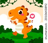 baby dinosaur. little dragon ... | Shutterstock .eps vector #2010643892