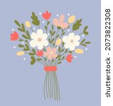 beautiful bouquet of flowers in ... | Shutterstock .eps vector #2073822308