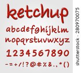 ketchup vector alphabet. tomato ... | Shutterstock .eps vector #280970075