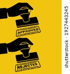 black icon approved stamp and... | Shutterstock .eps vector #1927443245