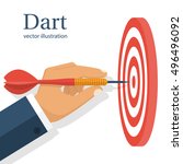 dart in hand. vector... | Shutterstock .eps vector #496496092