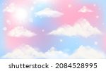 holographic fantasy rainbow... | Shutterstock .eps vector #2084528995