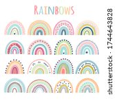 rainbows set baby vector... | Shutterstock .eps vector #1744643828