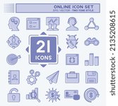online icon set in trendy two...