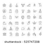 42 thin line christmas icons | Shutterstock .eps vector #525747208