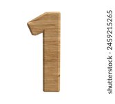Wooden number 1 on a white...