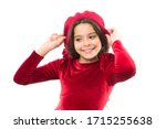 Cute Stylish Girl In Red Beret. ...