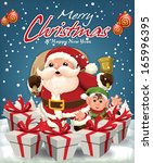 vintage christmas poster design ... | Shutterstock .eps vector #165996395