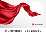 red flying silk fabric on white ... | Shutterstock .eps vector #363150362