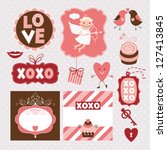 valentine's day elements | Shutterstock .eps vector #127413845
