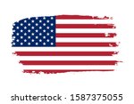american flag. grunge old flag... | Shutterstock . vector #1587375055