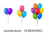 balloons 3d bunch set  thread ... | Shutterstock .eps vector #1938354502