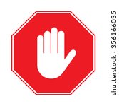 stop sign. no entry. hand sign... | Shutterstock . vector #356166035