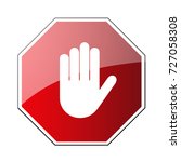 stop road sign. prohibited... | Shutterstock .eps vector #727058308