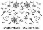 hand sketched happy halloween... | Shutterstock .eps vector #1526095208