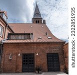 Small photo of Copenhagen, Denmark - June 25, 2023: High resolution image. Kingo's church, named after the Danish 17th century bishop and psalmist Thomas Kingo, was built in 1910. Placed in the district Norrebro