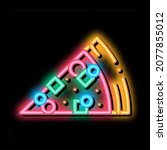 piece of pizza neon light sign... | Shutterstock .eps vector #2077855012