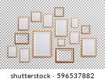 wooden frame vector. set square ... | Shutterstock .eps vector #596537882