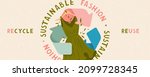sustainable fashion. banner... | Shutterstock .eps vector #2099728345