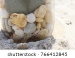 Beach Pebbles In A Jar