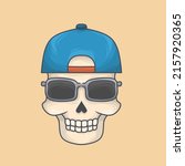 illustration of skull wearing... | Shutterstock .eps vector #2157920365