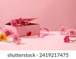 Cute pink background with...