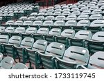 Empty sports stadium seats due to the COVID 19 Virus.