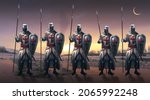 Crusaders Knights Standing In...