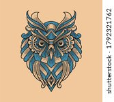 vintage illustration owl head... | Shutterstock .eps vector #1792321762