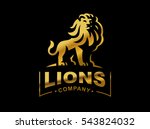 gold lion logo   vector... | Shutterstock .eps vector #543824032