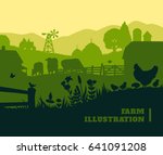 farm illustration background ... | Shutterstock . vector #641091208