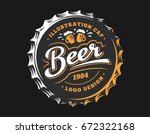 Mug Beer Logo On Cap   Vector...