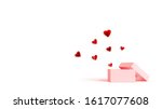 pink three dimensional gift box ... | Shutterstock . vector #1617077608