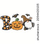 boo gnomes pumpkin halloween... | Shutterstock .eps vector #2054420105