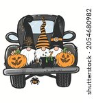 car gnomess pumpkin happy... | Shutterstock .eps vector #2054680982