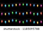 christmas lights isolated on... | Shutterstock .eps vector #1185095788