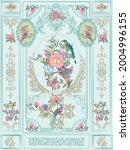 vintage victorian pastel floral ... | Shutterstock .eps vector #2004996155
