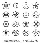flower icon set vector... | Shutterstock .eps vector #670066975