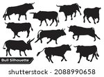 collection of bull silhouette... | Shutterstock .eps vector #2088990658