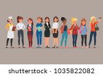 women different profession... | Shutterstock .eps vector #1035822082