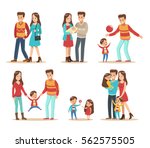 happy family with father ... | Shutterstock .eps vector #562575505