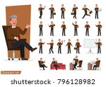 set of businessman character... | Shutterstock .eps vector #796128982