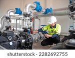 Small photo of Engineering, water pressure adjustment, industry, workers, water treatment station