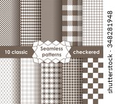 Set Of Checkered Simple Fabric...